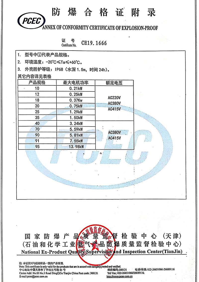 防爆合格证书TBQ系列